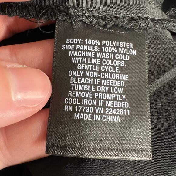 Mossimo Womens Camisole Tank Top Spaghetti Strap Lace Satin Black Large - Picture 9 of 9